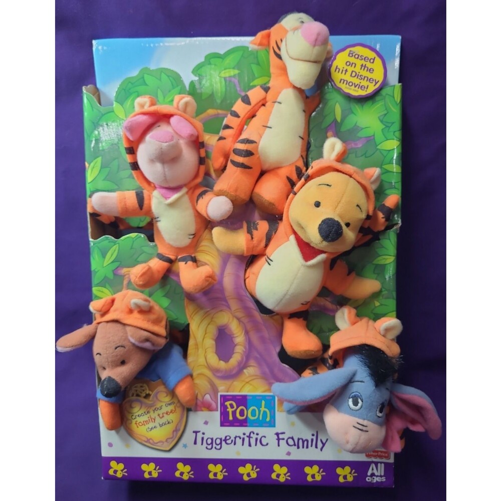 Retired Disney Plush Pooh Tiggerific Family New Vintage Fisher Price 1999 Toys